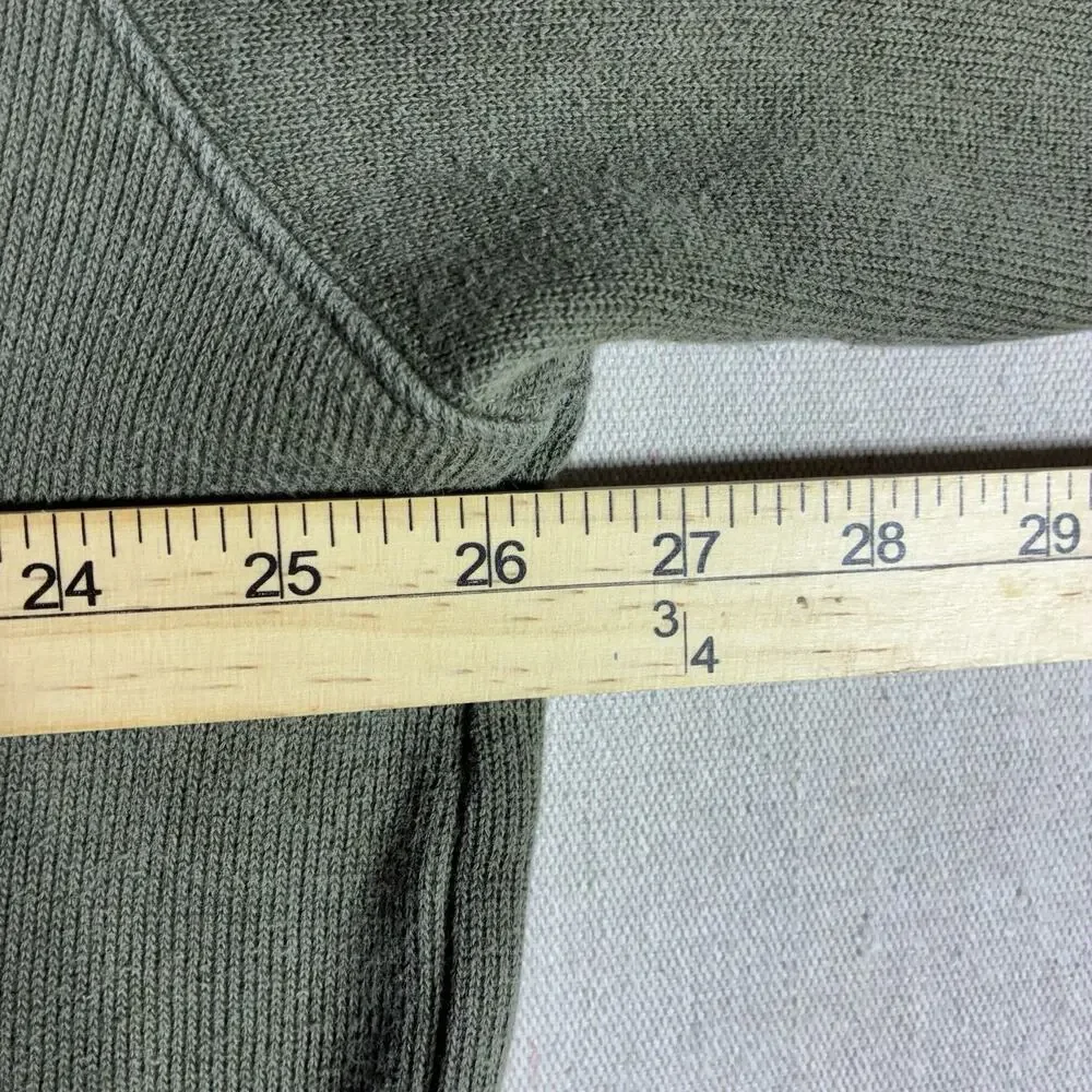 Eddie Bauer Men XL Thermal Shirt Long Sleeve Ribbed Knit Cotton Olive Green Crew - Picture 6 of 8